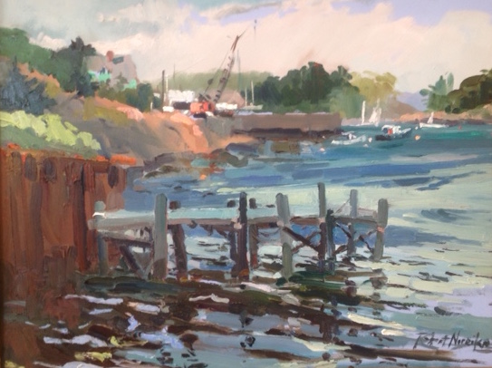Little Island Crane -Marblehead MA oil painting by Robert Noreika