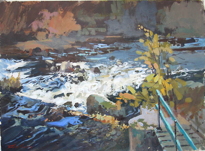 Rapids, acrylic painting by Robert Noreika