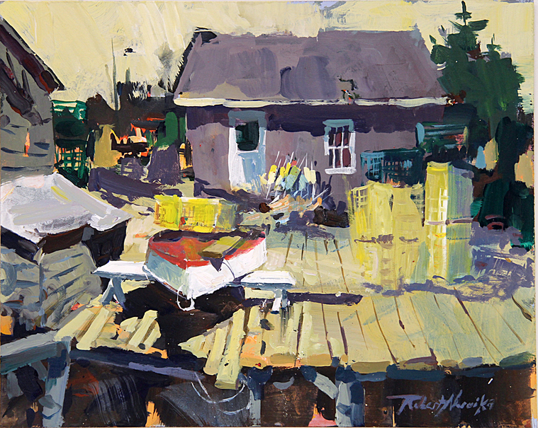 Yellow dock acrylic painting by Robert Noreika 
