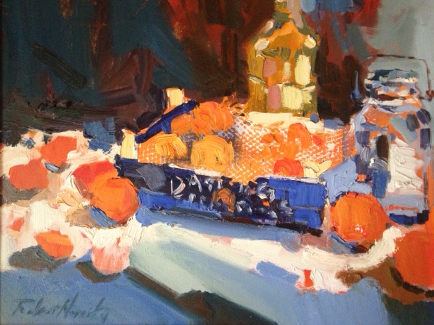 Clementines still life oil painting by Robert Noreika